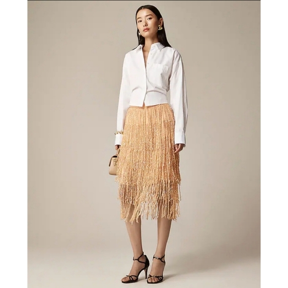 J.Crew Collection Sequin Fringe Skirt - Picture 1 of 9